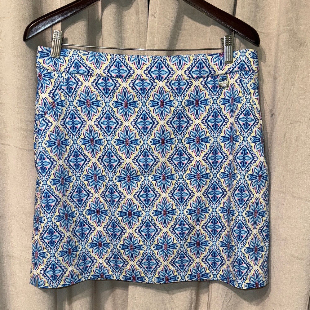 Rafaella Blue and White Patterned Skort